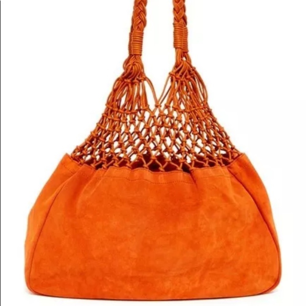 Shiraleah Suede Tote MSRP$284 Anthropologie Orange